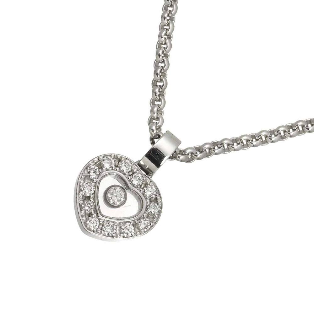 CHOPARD 18k Silver Diamond Heart Necklace